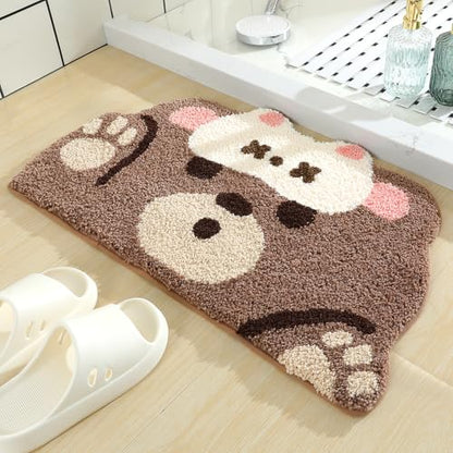 Molesun Bear Bath Mat 18x30, Soft Absorbent Microfiber Bath Rugs - color: Bear