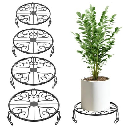 NSYOOMH 8" 9" 10" 11" 4-Pack Sturdy Plant Stands for Outdoor & Indoor Use - size: 4Pack-8-9-10-11Inch