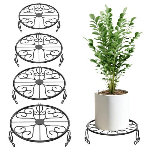 NSYOOMH 8" 9" 10" 11" 4-Pack Sturdy Plant Stands for Outdoor & Indoor Use - size: 4Pack-8-9-10-11Inch