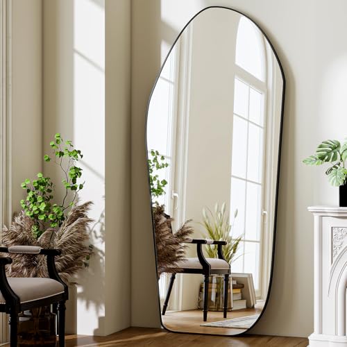BEAUTYPEAK Full Length Dress Mirror - 76"x34" Floor Mirror, Black - color: Black, size: 76"L x 34"W