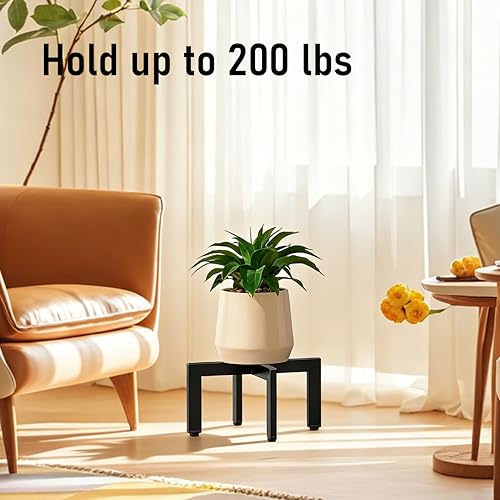 4-Pack Plant Stand Indoor Outdoor with Adjustable Feet, Black - size: 4 Pack - Large & Medium