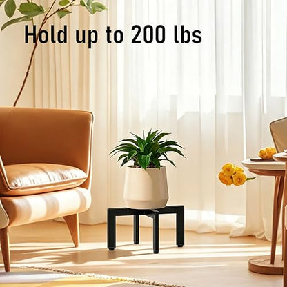 4-Pack Plant Stand Indoor Outdoor with Adjustable Feet, Black - size: 4 Pack - Large & Medium