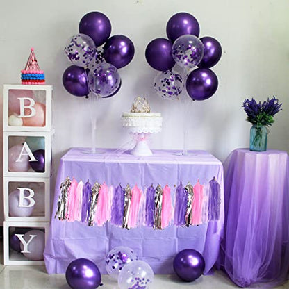 ZJDHPTY 4Set Purple Balloon Stand Table Centerpieces Party Decor - color: Purple 4