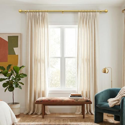 Modern Gold Curtain Rods for Windows 72 to 144 Inches Drapery Rods - color: Gold, size: 16"-144"|1 Pack