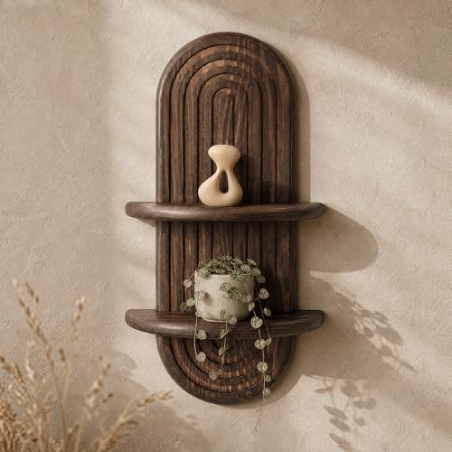 Plant Wall Shelf for Wall Decor: Hanging Plant Shelf for Vase, VintageBrown - color: Vintage Brown
