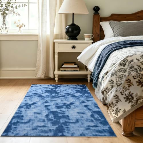 3x5 Tie-dye Dark Teal Area Rug Washable Non-Slip Soft for Bedroom Kitchen - color: 20 Tie-dye Dark Teal, size: 3' x 5' (Rectangular)