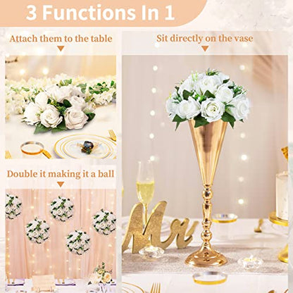 NUPTIO White Flower Centerpieces for Wedding Tables, Artificial Flower Ball - color: White, size: 2 Pcs