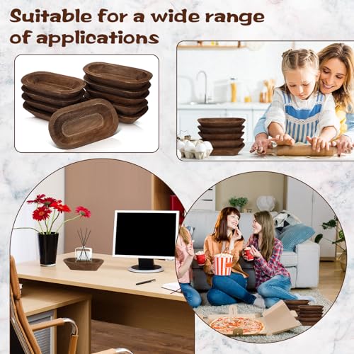 Nuogo 10 Pack 8.5 Inches Wooden Dough Bowls Bulk Rustic Bowls, Brown - color: Brown, size: 8.5 Inches