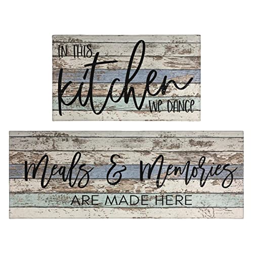 Farmhouse Kitchen Rug Sets of 2 Piece Non Slip Kitchen Rugs and Mats Washable Kitchen Mats for Kitchen Floor Mat Carpet Runner Rugs for Hallway Laundry Decor 17"x30"+17"x47" - color: Kitchen Dance, size: 17" x 30" + 17" x 47" (Set of 2)