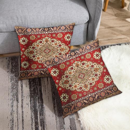 Britimes Throw Pillow Covers Set of 2, 18 x 18 Inch, Aztec Kilim - color: Ethnic Tribal 30, size: 18" x 18" (Pack of 2)