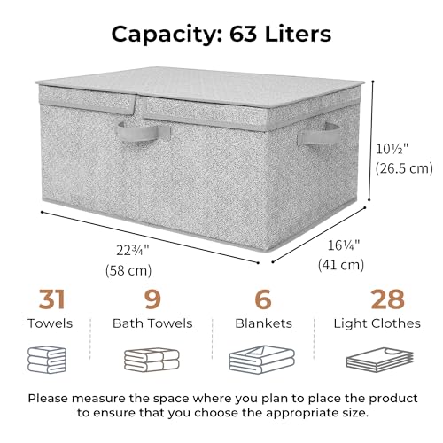 GRANNY SAYS Extra Large Storage Bins with Lids, Closet Bins, Gray - color: Gray, size: Extra Large - 1 Pack