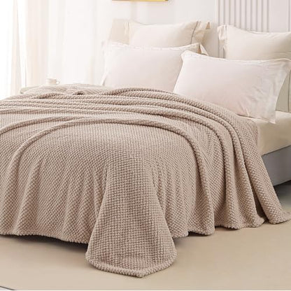 Whale Flotilla Soft Fleece Queen Size Bed Blanket, Camel - color: Camel, size: Queen(90x90 In)