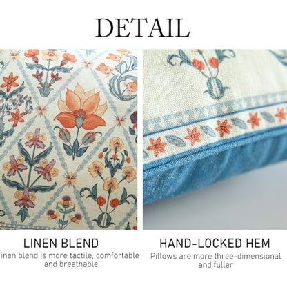 ISAENNE Designer Square Throw Pillow Cover,Set of 2,18"x18" - color: Floralsea a, size: 18" x 18" (Pack of 2)