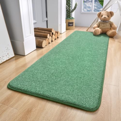 Keeko 2x6 Area Rugs for Living Room,Soft Washable Memory Foam Bedroom Rug - color: Green-white, size: 2' X 6' (Rectangular)