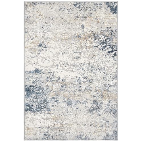 DMOYEST 2x3 Entryway Area Rug Washable Abstract Beige Blue Small Carpet - color: Beige Blue, size: 2' x 3' (Rectangular)
