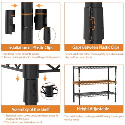 Xiofio 3 Tier Ladder Potted Multiple Plants for Indoor and Outdoor Plant Stands, Adjustable Shelves and Multifunctional Plant Racks suitable for living room balconies and gardens,(Black)