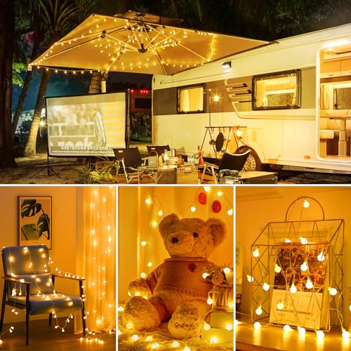 Minetom Battery Operated String Lights, 21FT 60 LED Globe Classroom Lights - color: Warm White, size: 1 Pack