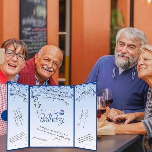 Crenics Blue Birthday Guest Sign in Book Alternative 18" x 12" - color: Blue