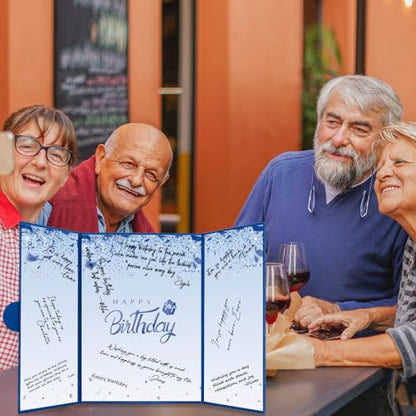 Crenics Blue Birthday Guest Sign in Book Alternative 18" x 12" - color: Blue