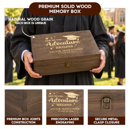 Personalized Graduation Keepsake Box, High School & College Grad Gift - style: 4. Graduation Designs