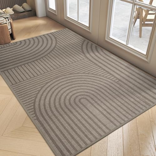 Door Mat Indoor Entrance Front Entry Mat,36''x59'',Brown | Absorbent Dirt Resist Non Slip Indoor Low-Profile Welcome Mats Doormat for Kitchen,Hallway,Laundry Room - color: A Mountain Brown, size: 36'' x 59''