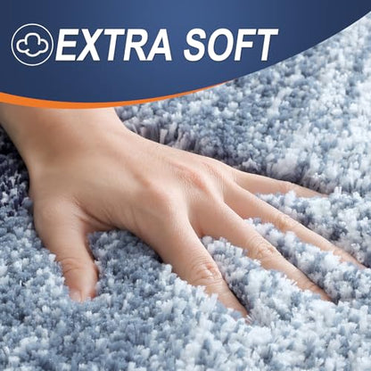 OLANLY Luxury Toilet Rugs U-Shaped 24x20, Soft Absorbent Microfiber Mat - color: Airy Blue, size: 24" X 20" Contour Rug