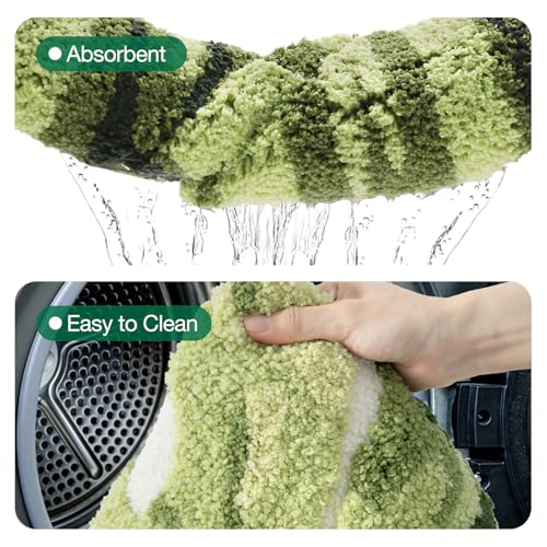 LUMI Cute Bathroom Rug Green Leaf, Absorbent Non Slip Bath Mat, 24"x48" - color: Ample Palm Leaf-large
