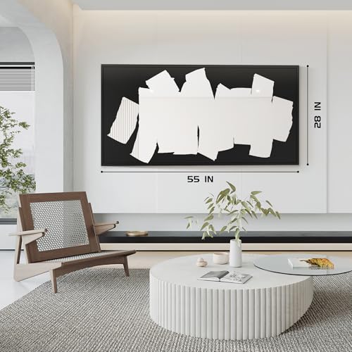 Delma Full Length Floor Mirror, 28"x56", Black, Abstract Wall Art Mirror - size: 56"L x 28"W