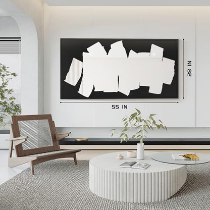 Delma Full Length Floor Mirror, 28"x56", Black, Abstract Wall Art Mirror - size: 56"L x 28"W