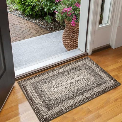 RUGSREAL Entryway Rug 2x3 Small Bedroom Washable Rus with Rubber Backing - color: Mocha, size: 2' x 3' (Rectangular)