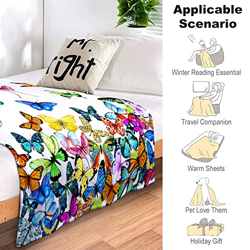 Butterfly Blanket Beautiful Butterfly Throw Blanket Ultra Soft Blankets Lightweight Cozy for Bed Couch Sofa 60"X50" - color: Butterfly 3, size: 60"x50"