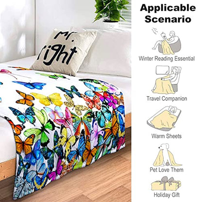 Butterfly Blanket Beautiful Butterfly Throw Blanket Ultra Soft Blankets Lightweight Cozy for Bed Couch Sofa 60"X50" - color: Butterfly 3, size: 60"x50"