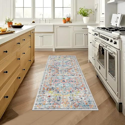Pauwer Hallway Runner Rug 2x5, Washable Non Slip Kitchen Runner, Grey Multi - color: Grey Multi, size: 2' x 5' (Runner)