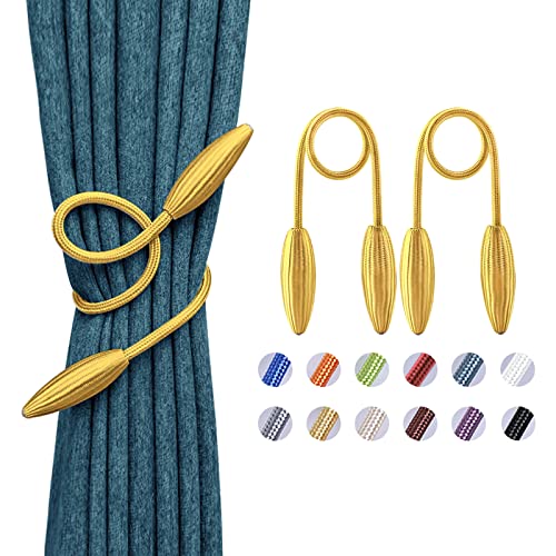 NICEEC 2 Pack DIY Curtain Tiebacks Clips Crystal Decorative Creative Twist Drape Tie Backs European Style Random Modelling Curtain Holdbacks for Home Kitchen Office Window Drapery (Gold) - color: Gold, size: 2 Pack