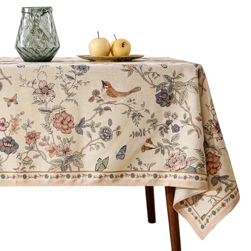 ISAENNE Designer French Linen Rectangular Tablecloth,71"x55"-Cornucopia - color: Cornucopia, size: 71" x 55" (Rectangular)