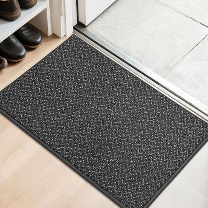 COSY HOMEER Dirt Trapper Door Mat 20"x32" Non Slip Washable Dark Grey - color: Dark Grey, size: 20" x 32"