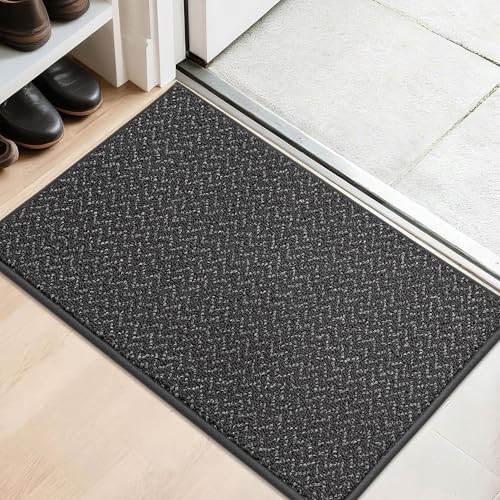 COSY HOMEER Dirt Trapper Door Mat 20"x32" Non Slip Washable Dark Grey - color: Dark Grey, size: 20" x 32"