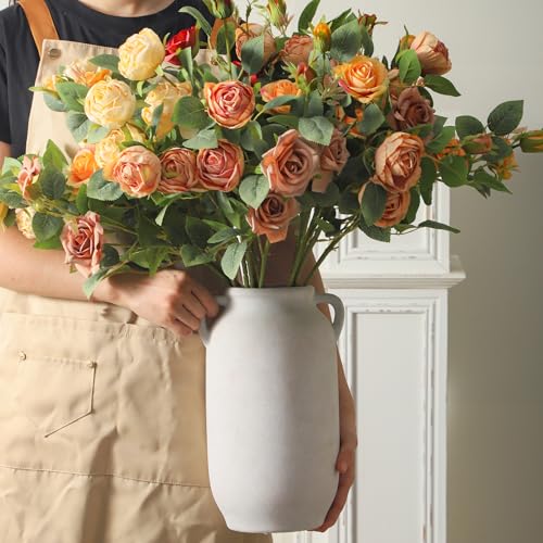 Vanselia Ceramic Flower Vase Home Table Decor Living Room Farmhouse 12 in - color: 12" Rustic