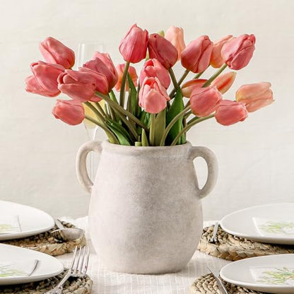 Vanselia Ceramic Flower Vase Home Table Decor Living Room Farmhouse 7.1 in - color: 7.1" Rustic