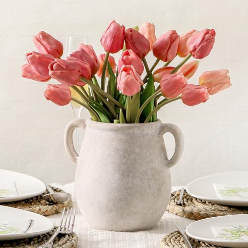 Vanselia Ceramic Flower Vase Home Table Decor Living Room Farmhouse 7.1 in - color: 7.1" Rustic