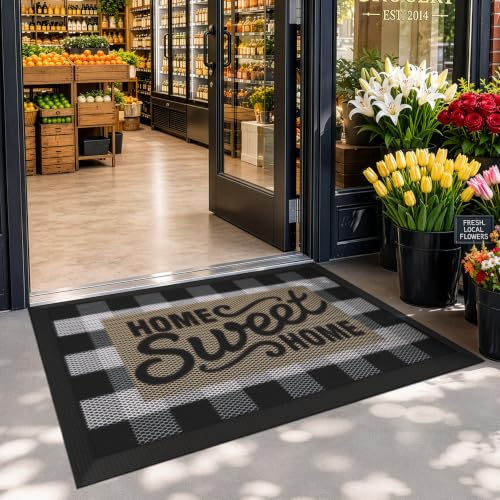 LUMI Outside Welcome Door Mat 24x36, Non-Slip Durable Rubber Easy Clean - color: Sweet Home, size: 24"x36"