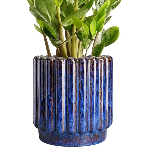 Ceramicfor Ceramic Plant Pots, 7.6 Inch, Blue - color: Blue, size: 7.6 Inch