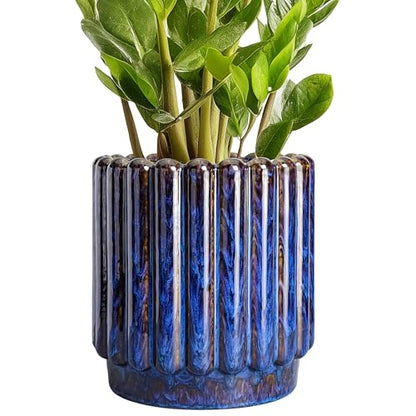 Ceramicfor Ceramic Plant Pots, 7.6 Inch, Blue - color: Blue, size: 7.6 Inch