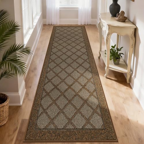 COSY HOMEER Hallway Runner Rugs Door Mat 2x8 Ft Dirt Trapper,Brown - color: Brown, size: 2' x 8' (Rectangular)