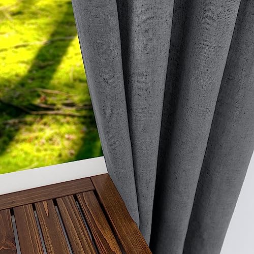 KOUFALL Dark Grey Curtains 108 Inches Long for Living Room 2 Panels Set Grommet Sheer Curtains 108 Inch Length,Charcoal Gray - color: Dark Grey, size: 52"W x 108"L (Pack of 2)