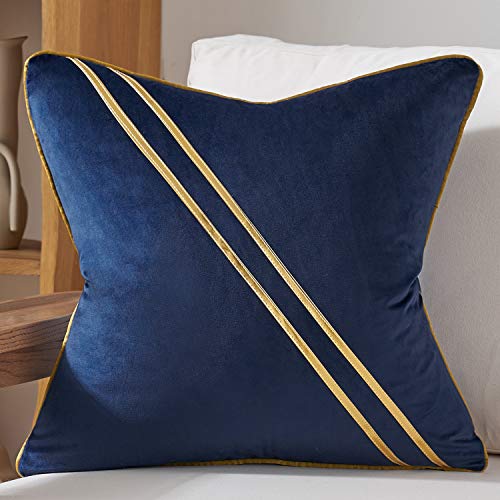 Avigers Throw Pillow Cover 20 x 20 Inch, Blue, Velvet, Hidden Zipper - color: Blue, size: 20" x 20" (Pack of 1)