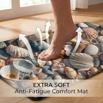 Kitchen Floor Mat 36x20in Waterproof Anti-Fatigue Kitchen Mats - color: Sea Shell