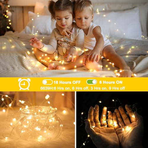KNONEW 400FT 1200LED Green Wire Outdoor Fairy Lights Plug in Warm White - color: Warm White, size: 400FT 1200 LED Green Wire