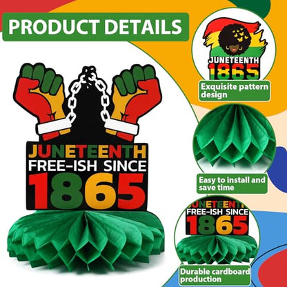 Juneteenth Decorations, Free-ish Since 1865 Honeycomb Centerpiece - style: Juneteenth Style