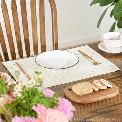 Artoid Mode Burlap Brown Woven Rustic Placemats Set of 4-12x18 Inch - color: Burlap Brown, size: 12" x 18", 4 Pcs